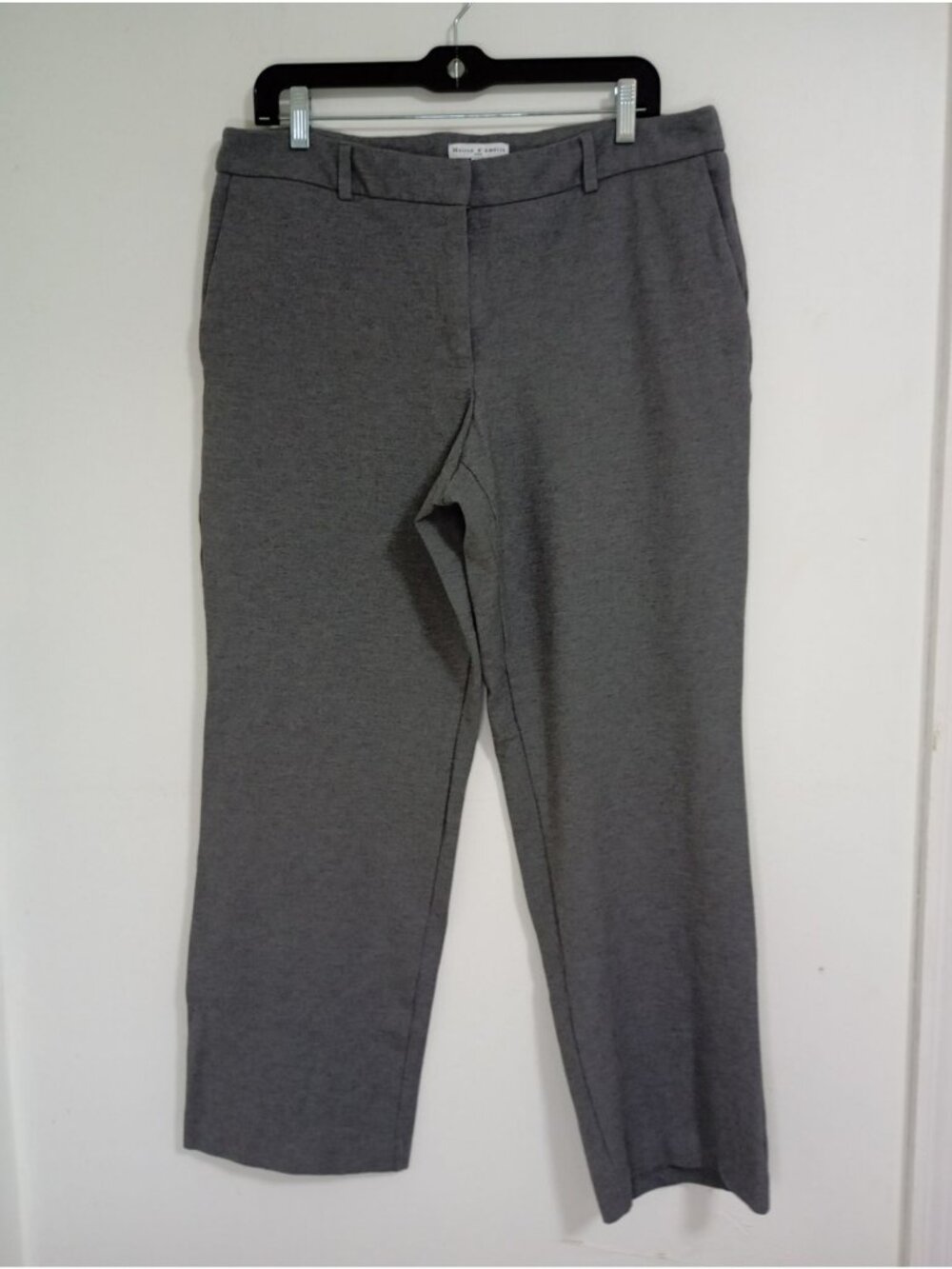 Maison D'Amelie Pants Size 14 Straight-Leg Mid-Rise Gray Womens Business Office